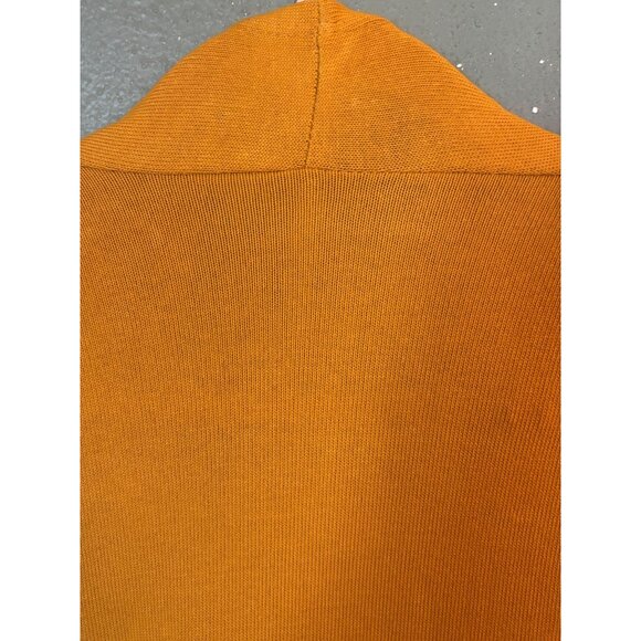 Azules Mustard Yellow Open Front Longline Cardigan Sweater With Pockets - Picture 6 of 9